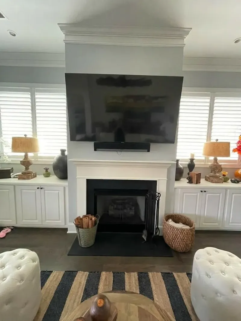 Second fireplace before fixtures installation